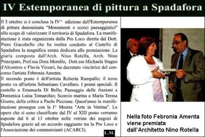 articolo tratto da Messina Tirrenica sulla premiazione dell'Estemporanea 2008